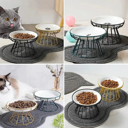 Gamelle chat céramique surélevée
