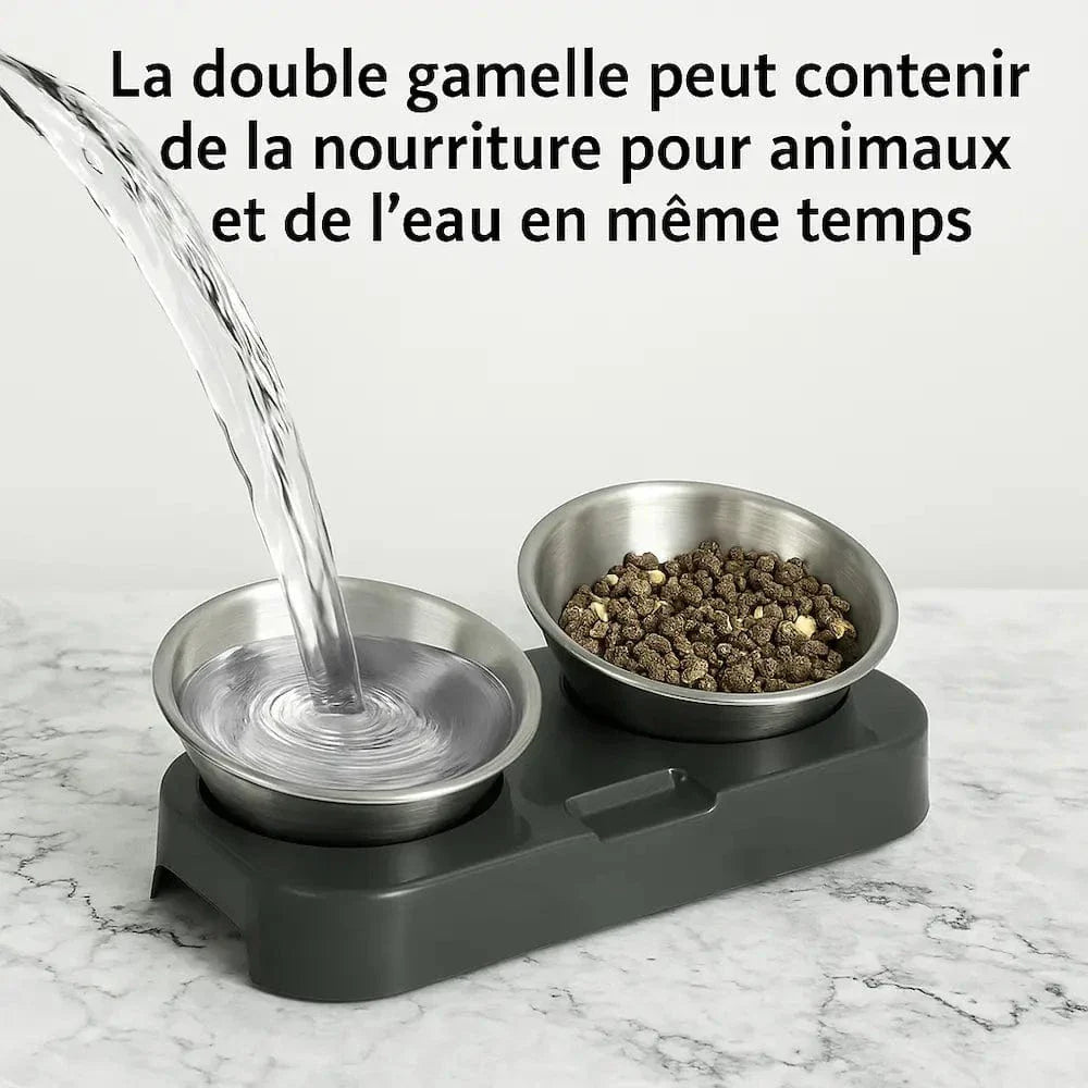 Gamelle chat surélevée inox