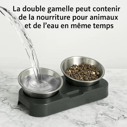 Gamelle chat surélevée inox