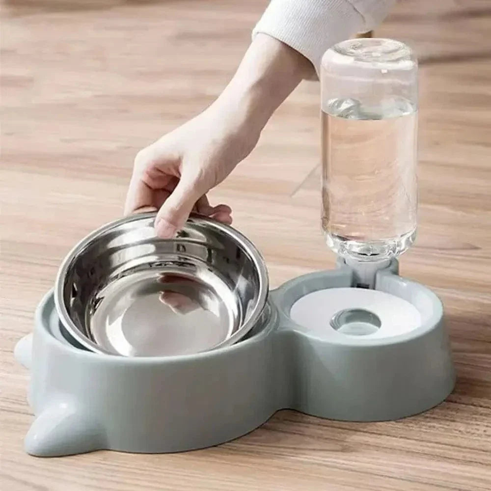 Gamelle croquettes et eau pour chat