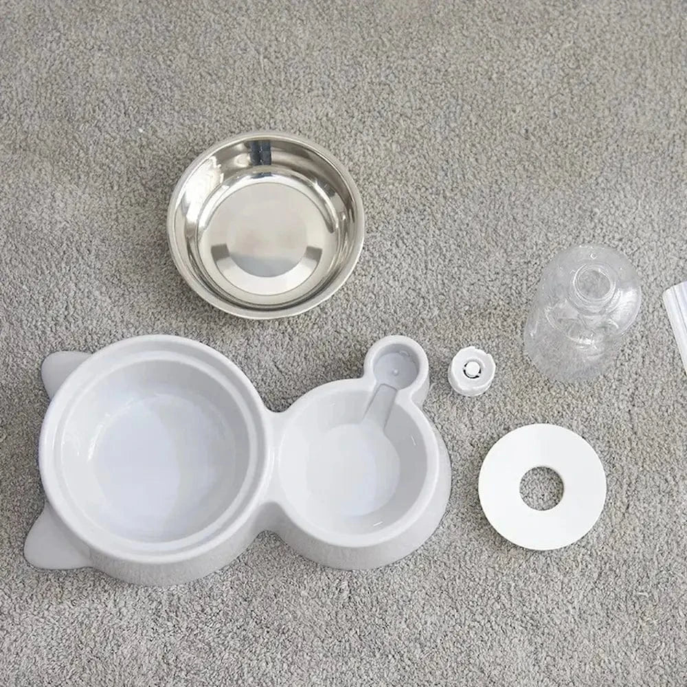 Gamelle croquettes et eau pour chat