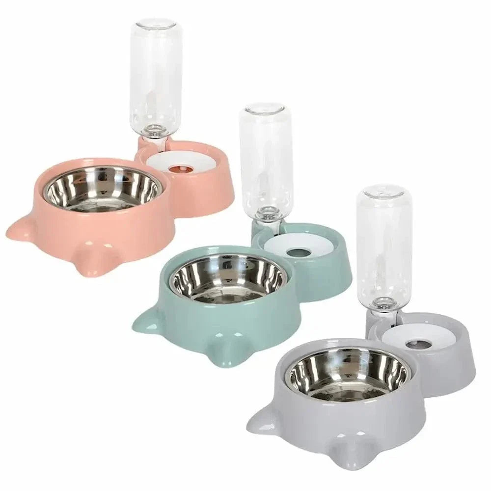 Gamelle croquettes et eau pour chat
