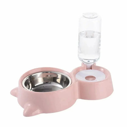 Gamelle croquettes et eau pour chat