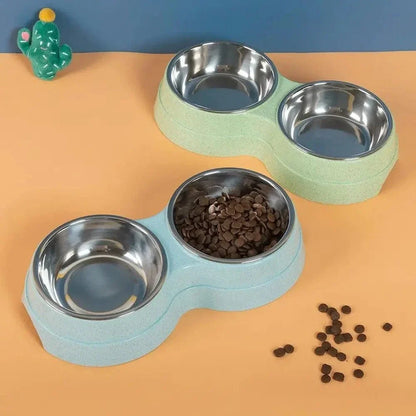 Gamelle double inox chat