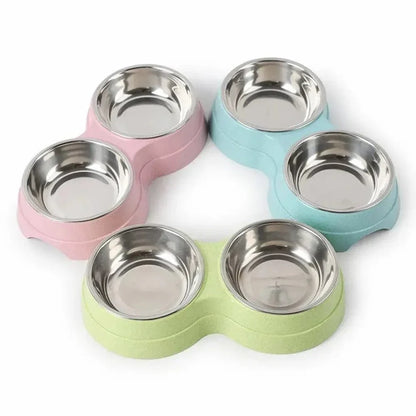 Gamelle double inox chat