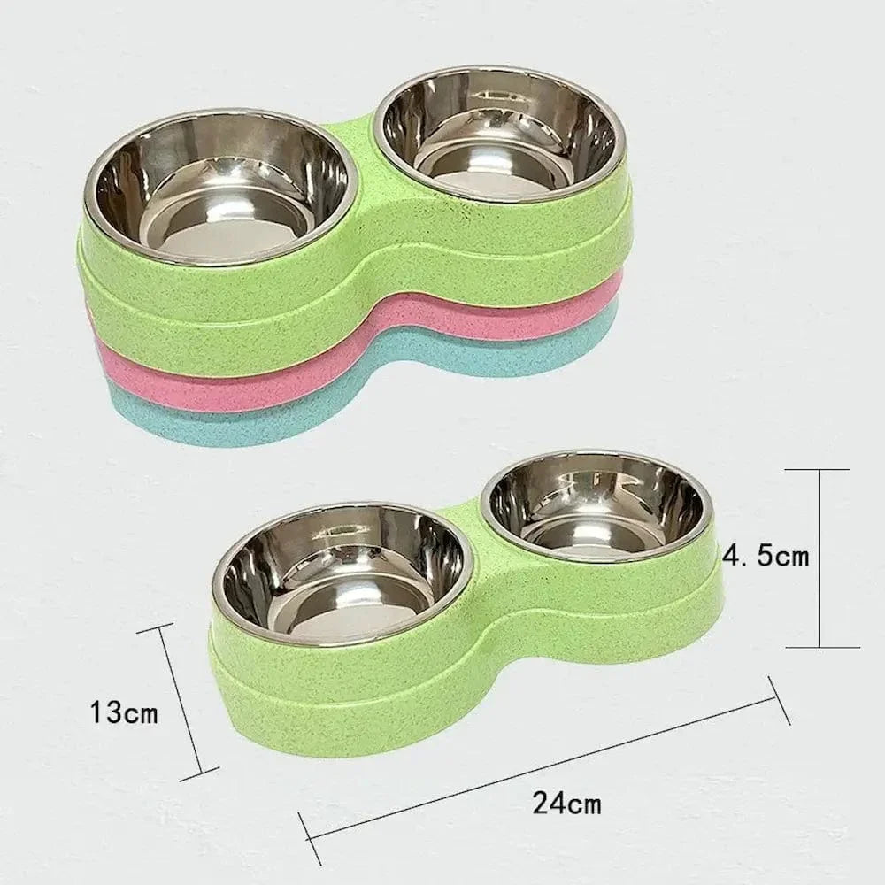 Gamelle double inox chat