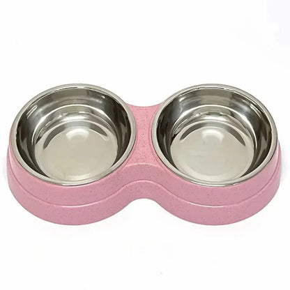 Gamelle double inox chat