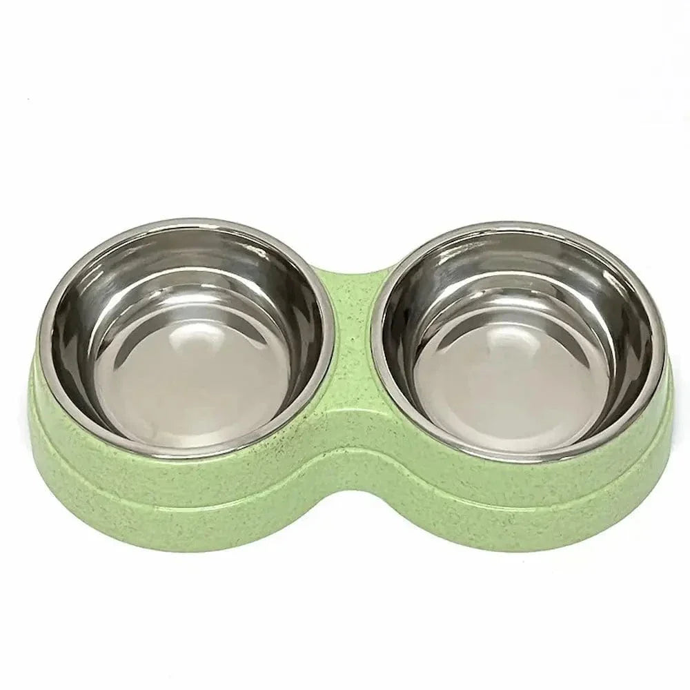 Gamelle double inox chat