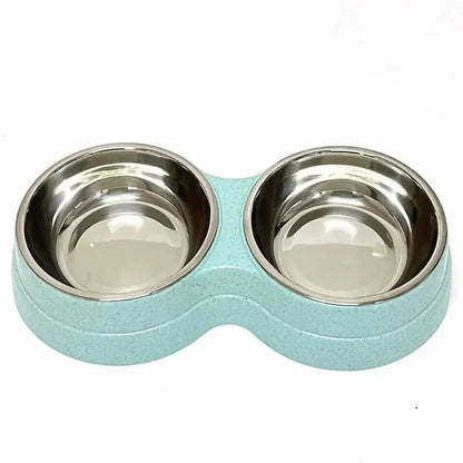 Gamelle double inox chat