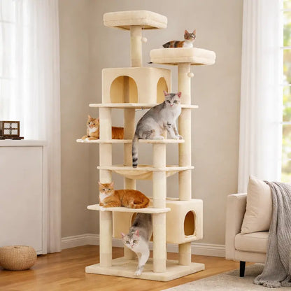 Grand arbre à chat multi-niveaux