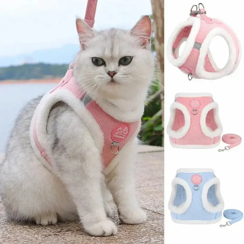 Harnais chat fourrure - Confort chaud | PurrFur