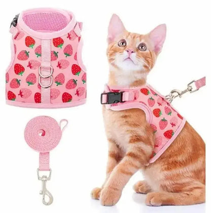 Harnais chat rose - Sécurité anti-fugue | PinkPaws