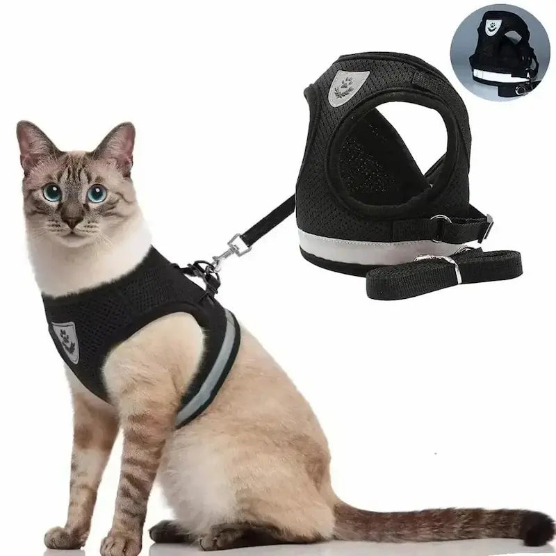 Harnais gilet maille chat - Léger & respirant | PurrMesh