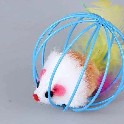 Jouet chat boule souris dedans