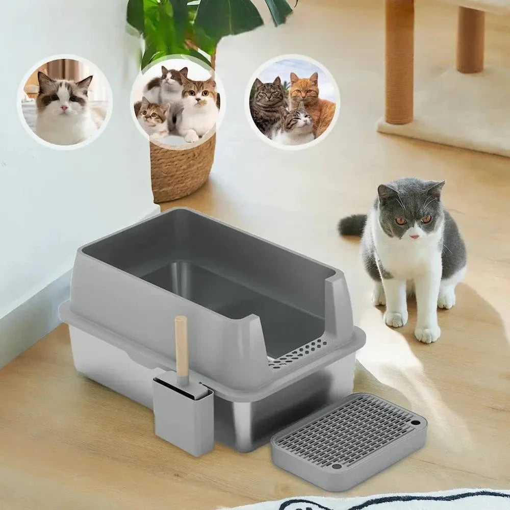 Litière en acier inoxydable - XXL & anti-odeur | SteelCat