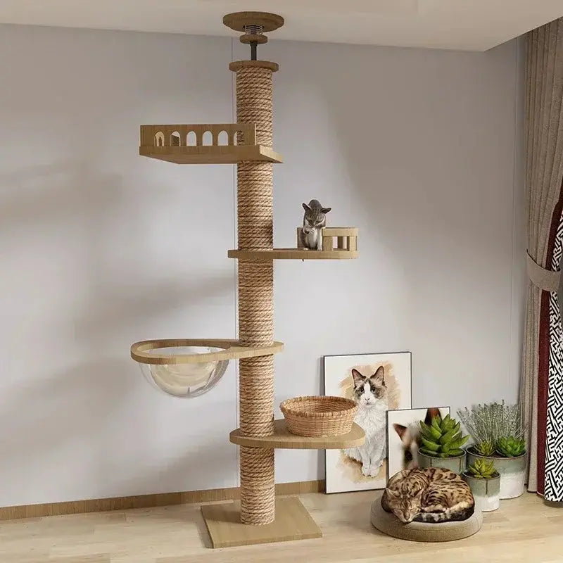 Arbre à chat XXL bois naturel