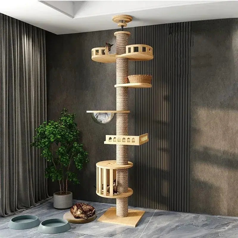 Arbre à chat XXL bois naturel