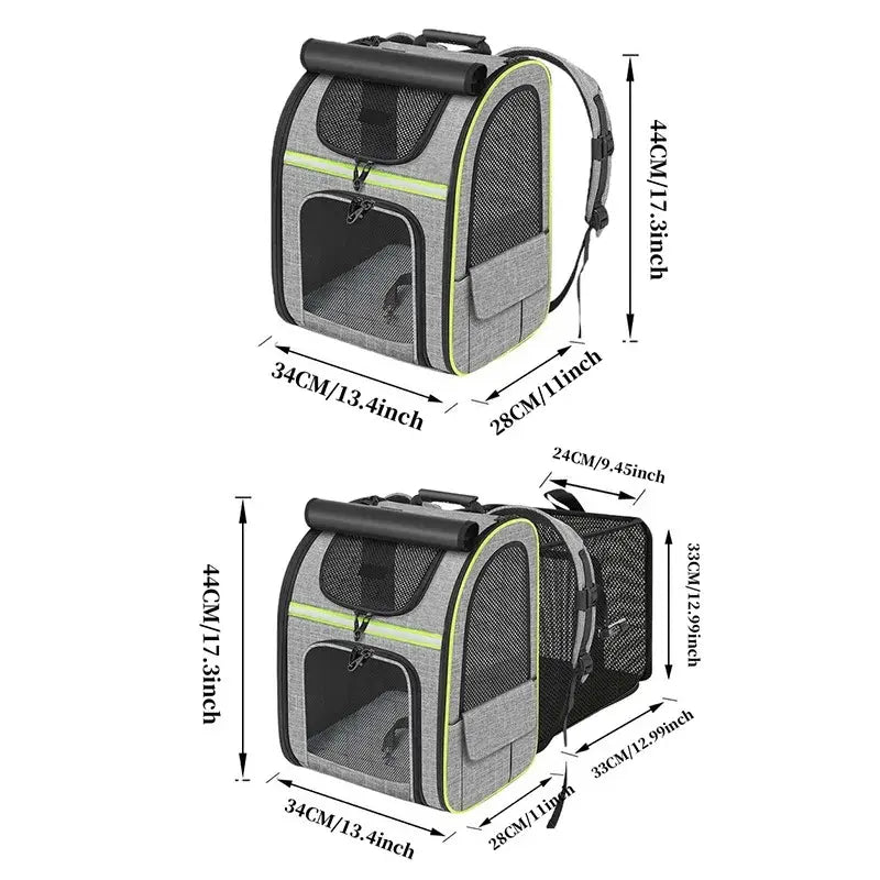 Sac à dos chat extensible avec abri