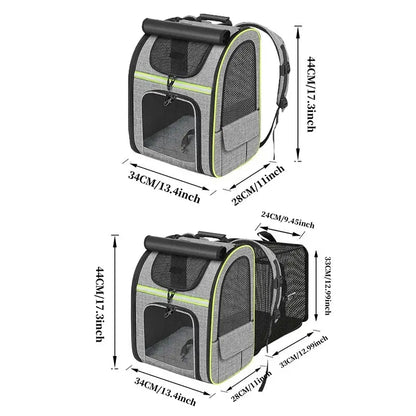 Sac à dos chat extensible avec abri