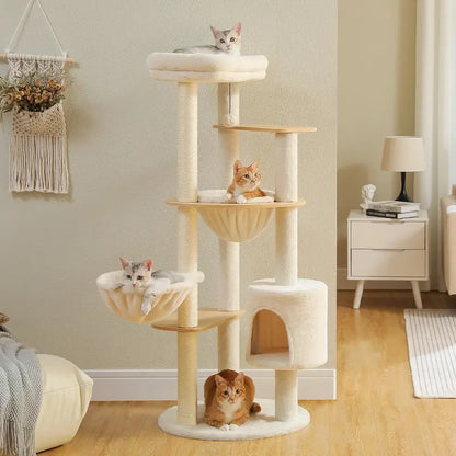 Arbre à chat confortable beige