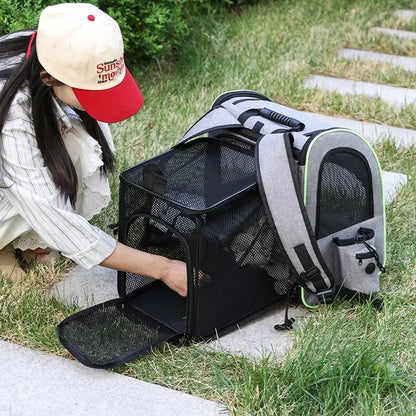 Sac à dos chat extensible avec abri