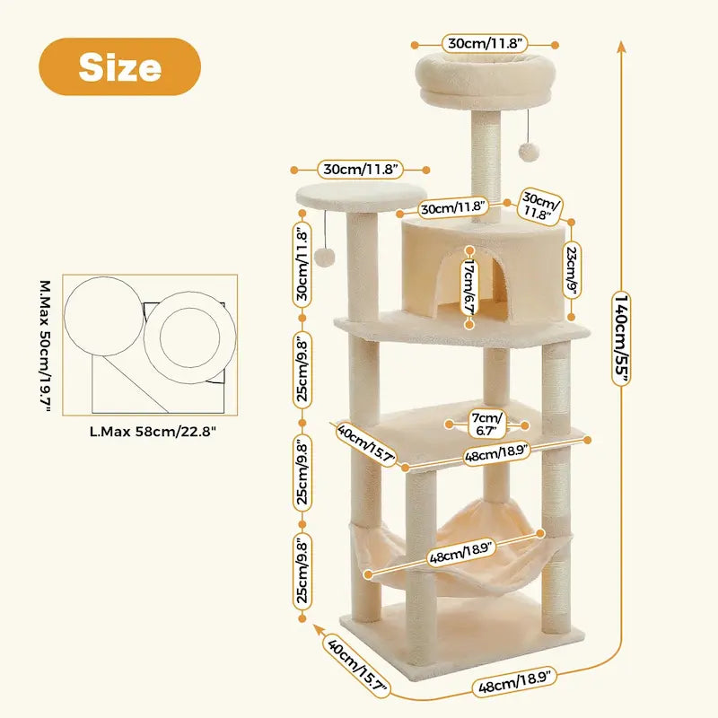 Arbre à chat tour multi-niveaux