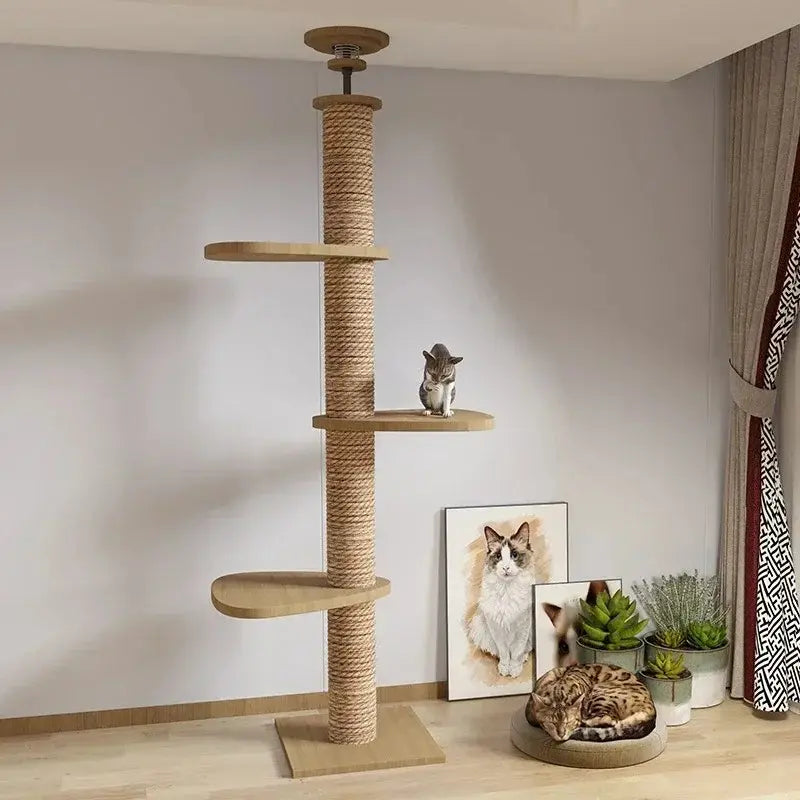 Arbre à chat XXL bois naturel
