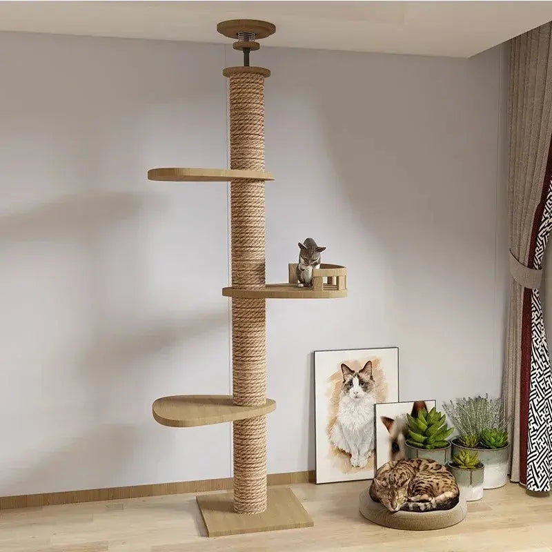Arbre à chat XXL bois naturel