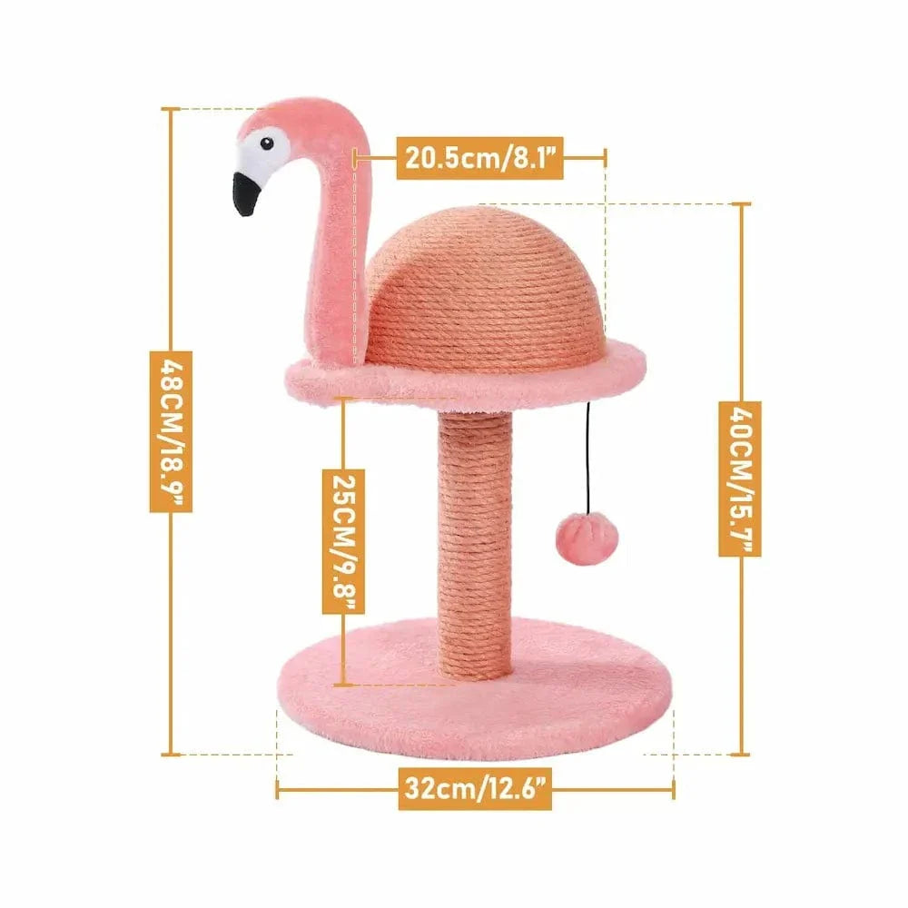 Poteau à griffer Flamant rose