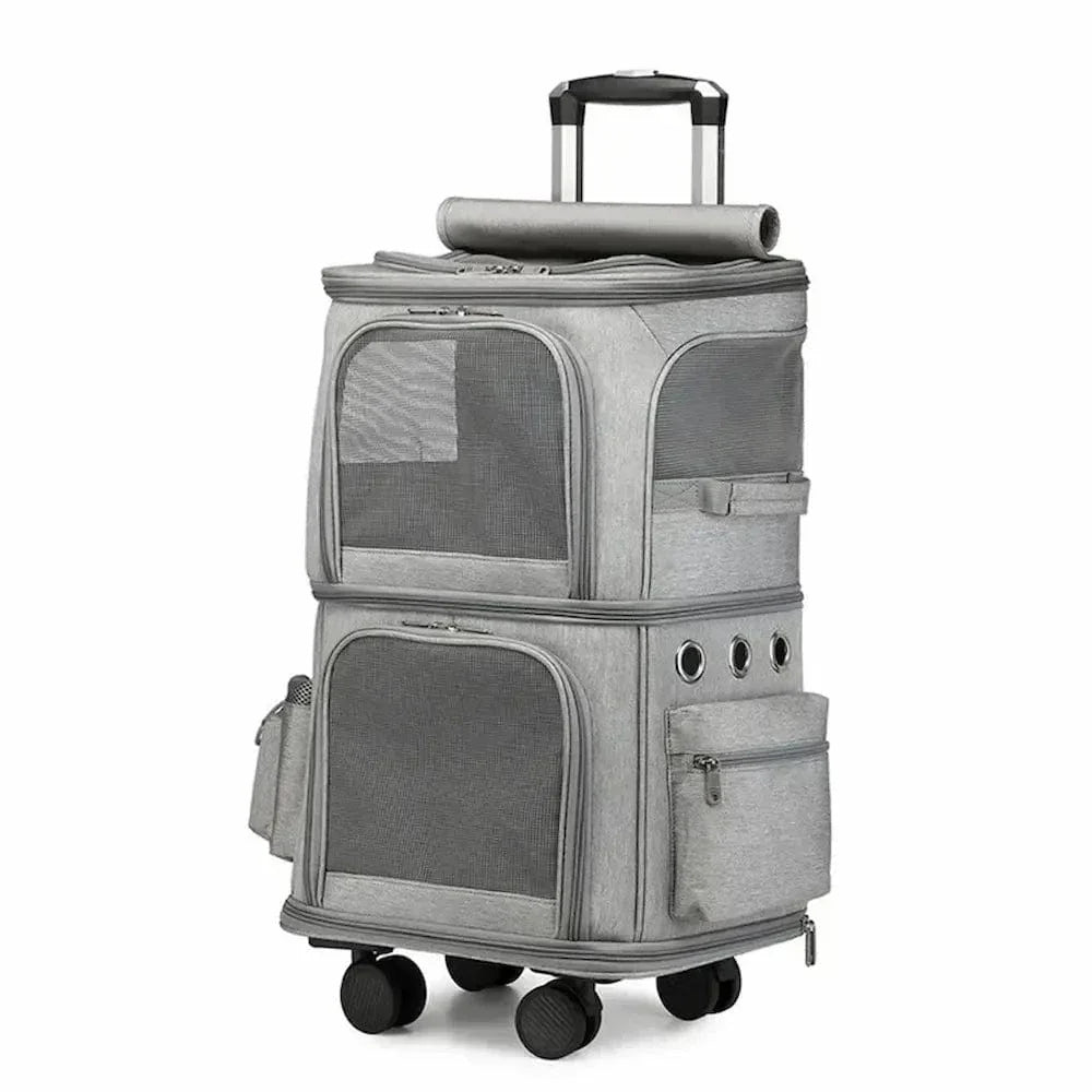 Sac de transport à roulettes pour 2 chats