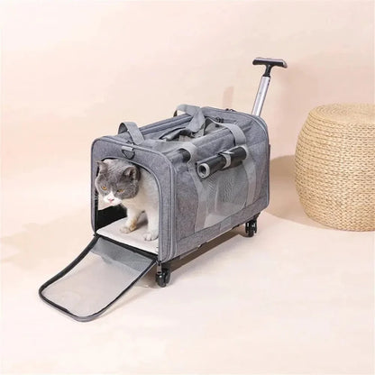 Sac de transport à roulettes pour chat