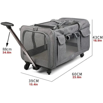 Sac de transport à roulettes pour chat