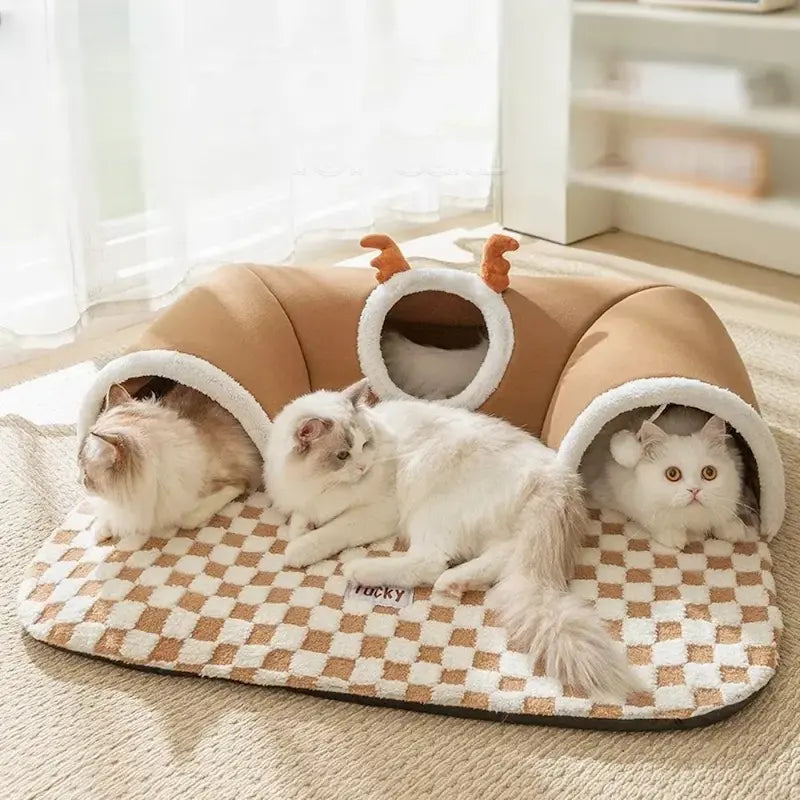 Tapis tunnel chat - Jeu & confort | CozyPaws